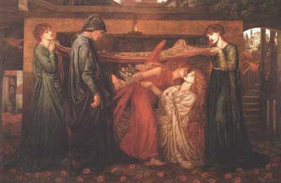 Данте Габриэль Россетти. Сон Данте в момент смерти Беатриче. 1871
